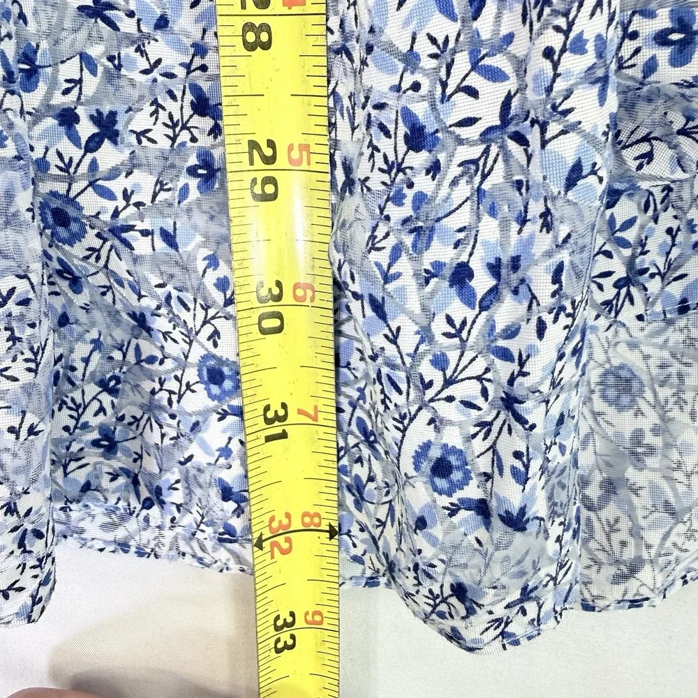 Maje $415 Blue Belted Baby Doll Dress Sheer Floral Slip Set Size 34 (US XS) EUC